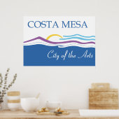 Poster Drapeau de la ville de Costa Mesa (Cuisine)