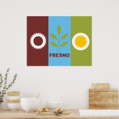 Poster Drapeau de la ville de Fresno (Cuisine)