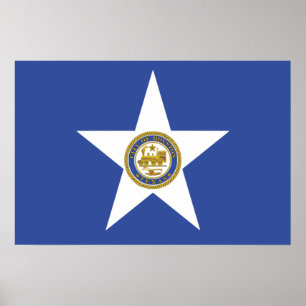Poster Drapeau de la ville de Houston (Texas)