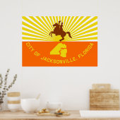 Poster Drapeau de la ville de Jacksonville Floride États- (Cuisine)