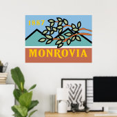 Poster Drapeau de la ville de Monrovia (Bureau à domicile)