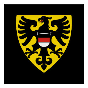 Poster drapeau de la ville de Reutlingen allemagne symbol