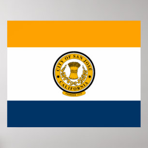 Poster Drapeau de la ville de San José (Californie)