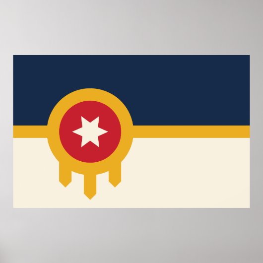 Poster Drapeau de la ville de Tulsa, Oklahoma (Devant)