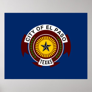 Poster Drapeau de la ville d'El Paso (Texas)