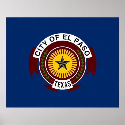 Poster Drapeau de la ville d'El Paso (Texas) (Devant)