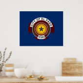 Poster Drapeau de la ville d'El Paso (Texas) (Cuisine)
