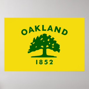 Poster Drapeau de la ville d'Oakland (Californie)