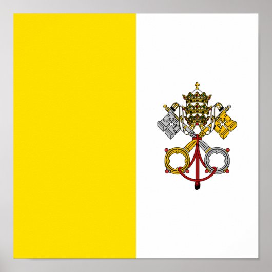 Poster Drapeau de la ville du Vatican (Devant)