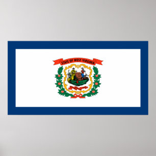 Poster Drapeau de la Virginie-Occidentale