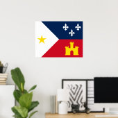 Poster Drapeau de l'Acadiana (Bureau à domicile)