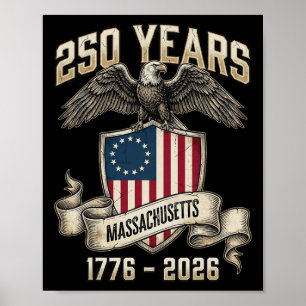 Poster Drapeau de l'aigle 250 ans 1776-2026 250e annivers