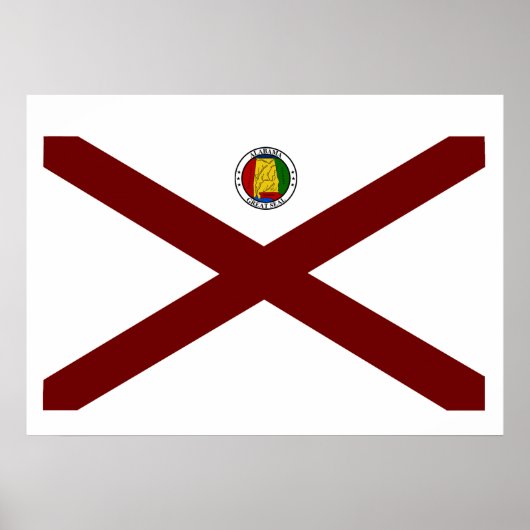 Poster Drapeau de l'Alabama (Devant)