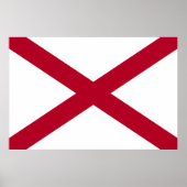 Poster Drapeau de l'Alabama (Devant)