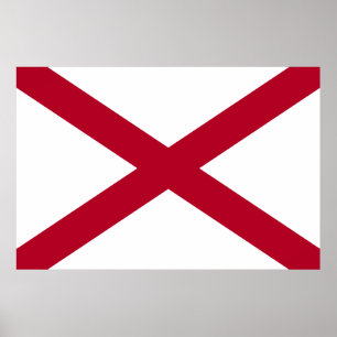 Poster Drapeau de l'Alabama