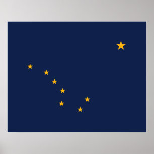 Poster Drapeau de l'Alaska