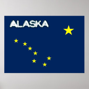 Poster Drapeau de l'Alaska