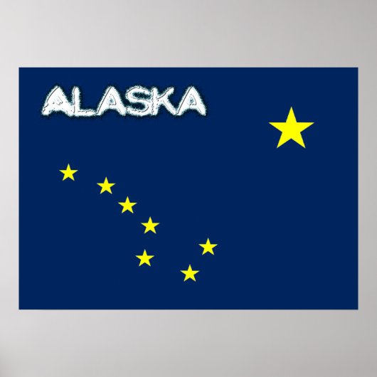 Poster Drapeau de l'Alaska (Devant)