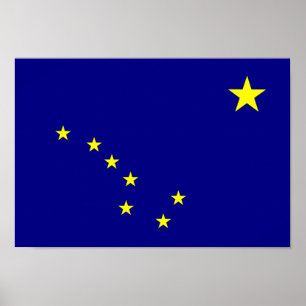 Poster Drapeau de l'Alaska