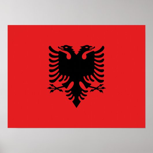 Poster Drapeau de l'Albanie (Devant)