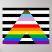 Poster Drapeau de l'Ally Pride de progression LGBTQ (Devant)