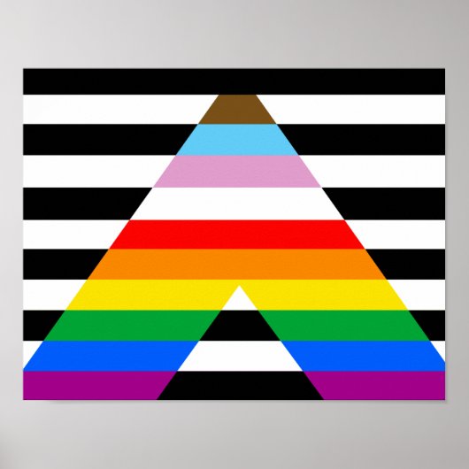 Poster Drapeau de l'Ally Pride de progression LGBTQ (Devant)