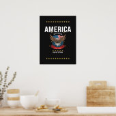 Poster Drapeau de l'Amérique Eagle 250e anniversaire 1776 (Cuisine)