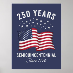 Poster Drapeau de l'Amérique Semiquincentenaire 250 Ans