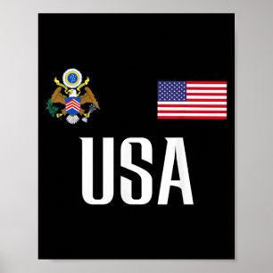 Poster Drapeau de l'Amérique Usa Football Fan Hommes Femm