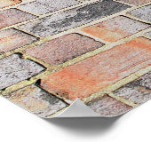 Poster Drapeau de l'Angleterre sur un mur en briques (Coin)