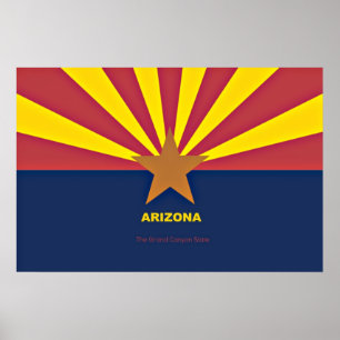 Poster Drapeau de l'Arizona avec slogan