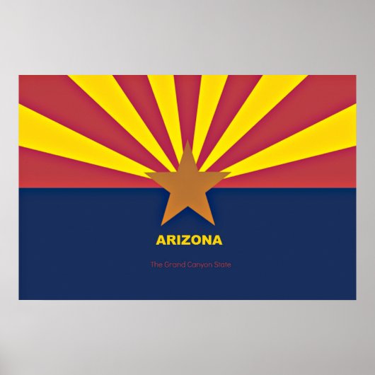 Poster Drapeau de l'Arizona avec slogan (Devant)