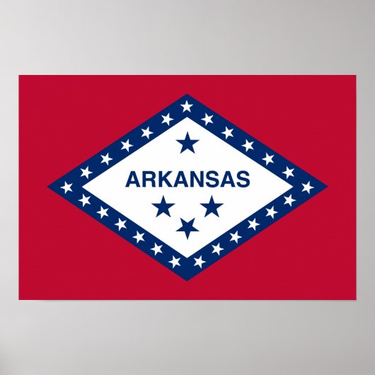 Poster Drapeau de l'Arkansas (Devant)