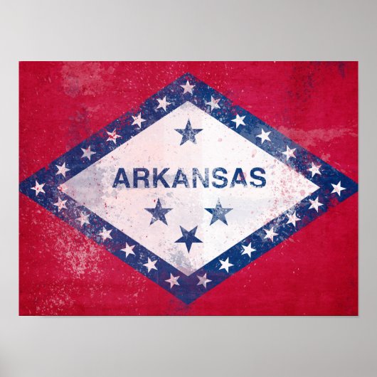 Poster Drapeau de l'Arkansas (Devant)