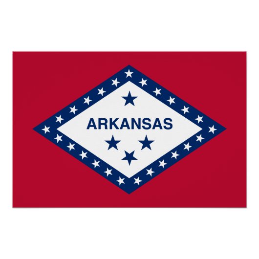 Poster Drapeau de l'Arkansas (Devant)