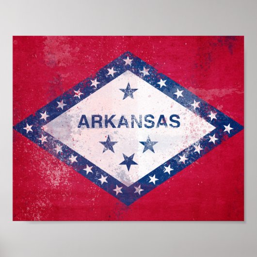 Poster Drapeau de l'Arkansas (Devant)