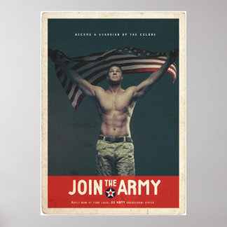 Poster Drapeau de l'armée américaine vintage