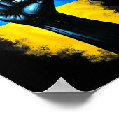 Poster Drapeau de l'armée ukrainienne Symbole de trident (Coin)