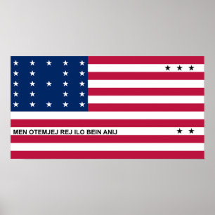 Poster Drapeau de l'atoll de Bikini Patriotique