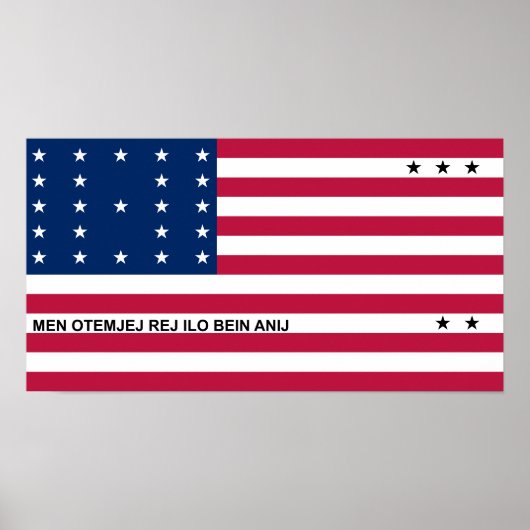 Poster Drapeau de l'atoll de Bikini Patriotique (Devant)