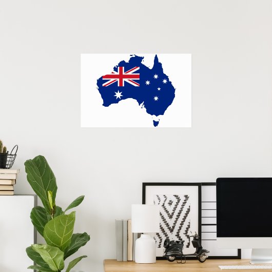 Poster drapeau de l'Australie (Bureau à domicile)