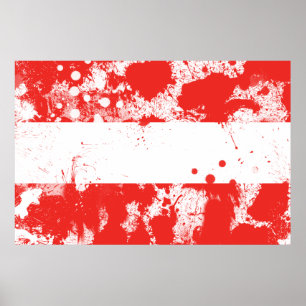 Poster Drapeau de l'Autriche