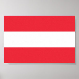 Poster Drapeau de l'Autriche