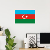 Poster Drapeau de l'Azerbaïdjan (Bureau à domicile)
