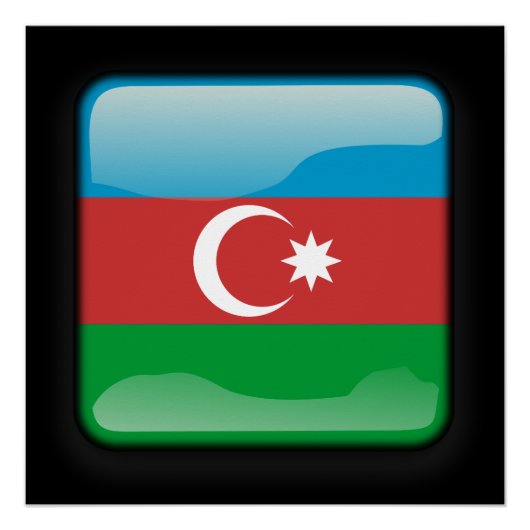 Poster Drapeau de l'Azerbaïdjan (Devant)