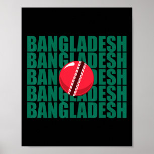 Poster Drapeau de l'équipe nationale de cricket du Bangla