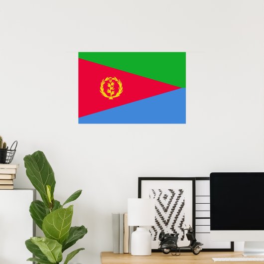 Poster Drapeau de l'Érythrée (Bureau à domicile)