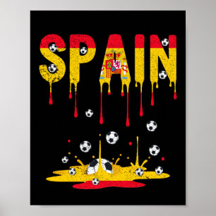 Poster Drapeau de l'Espagne Football américain dégoulinan