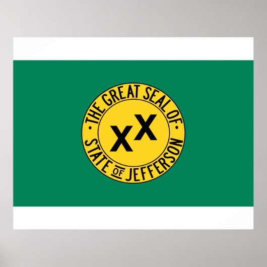 Poster Drapeau de l'État américain proposé de Jefferson (Devant)