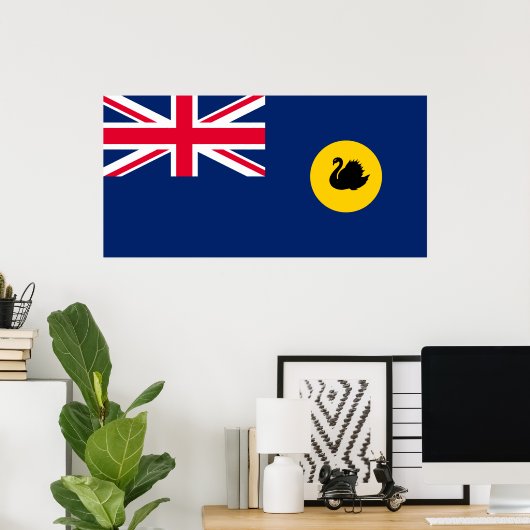 Poster Drapeau de l'État d'Australie-Occidentale (Bureau à domicile)
